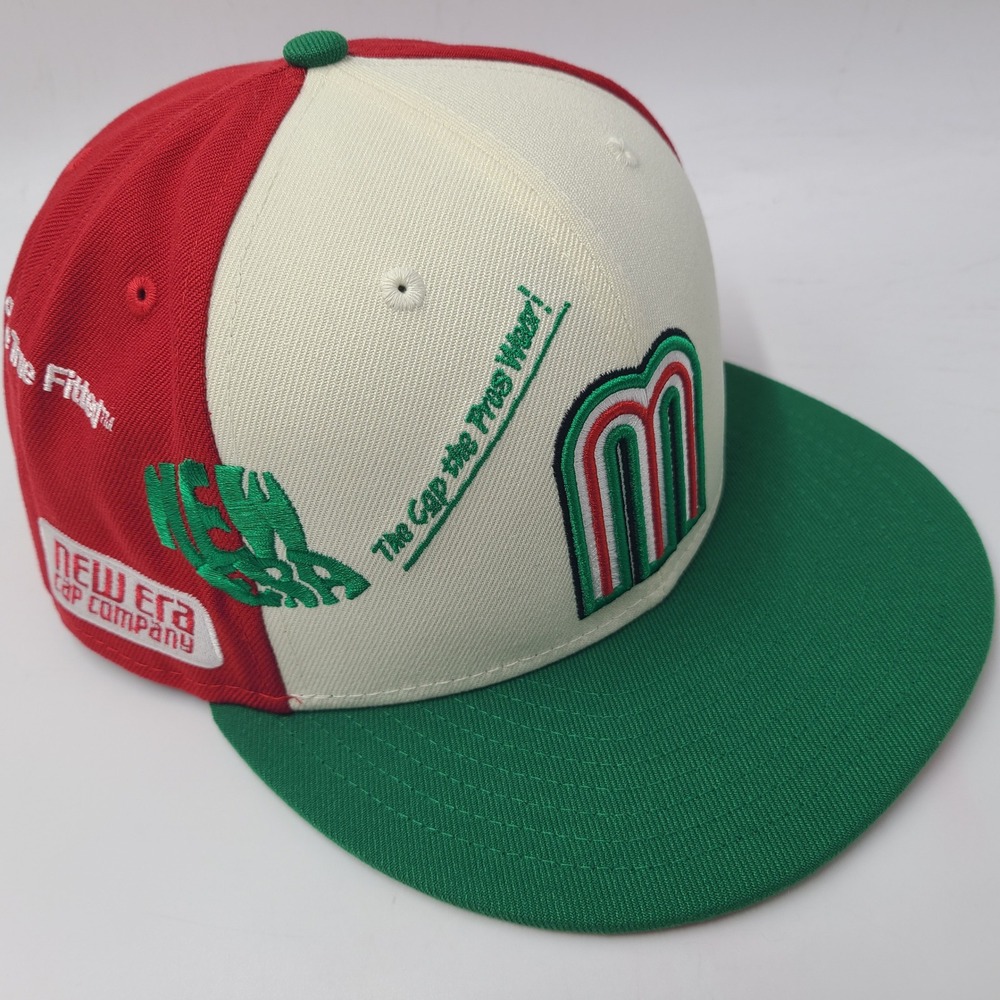 Mexico Hat Fitted 7 5/8 New Era 59Fifty Cream Green Red National Team Baseball